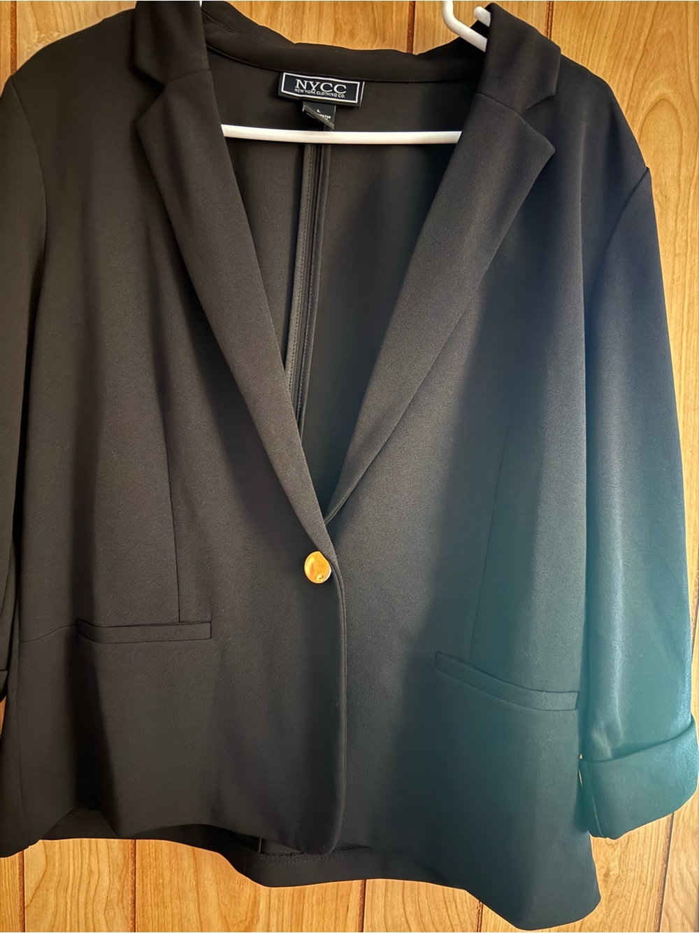 NYC Black Blazer with Gold Button